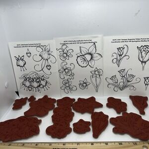 HCPC Cling Rubber Stamps ~‎ Daffodils, Fuchsia, Tulips Springtime Medley